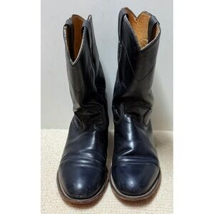 Justin Western Cowboy Boots Mens Black Leather L3703 Size 8‎
